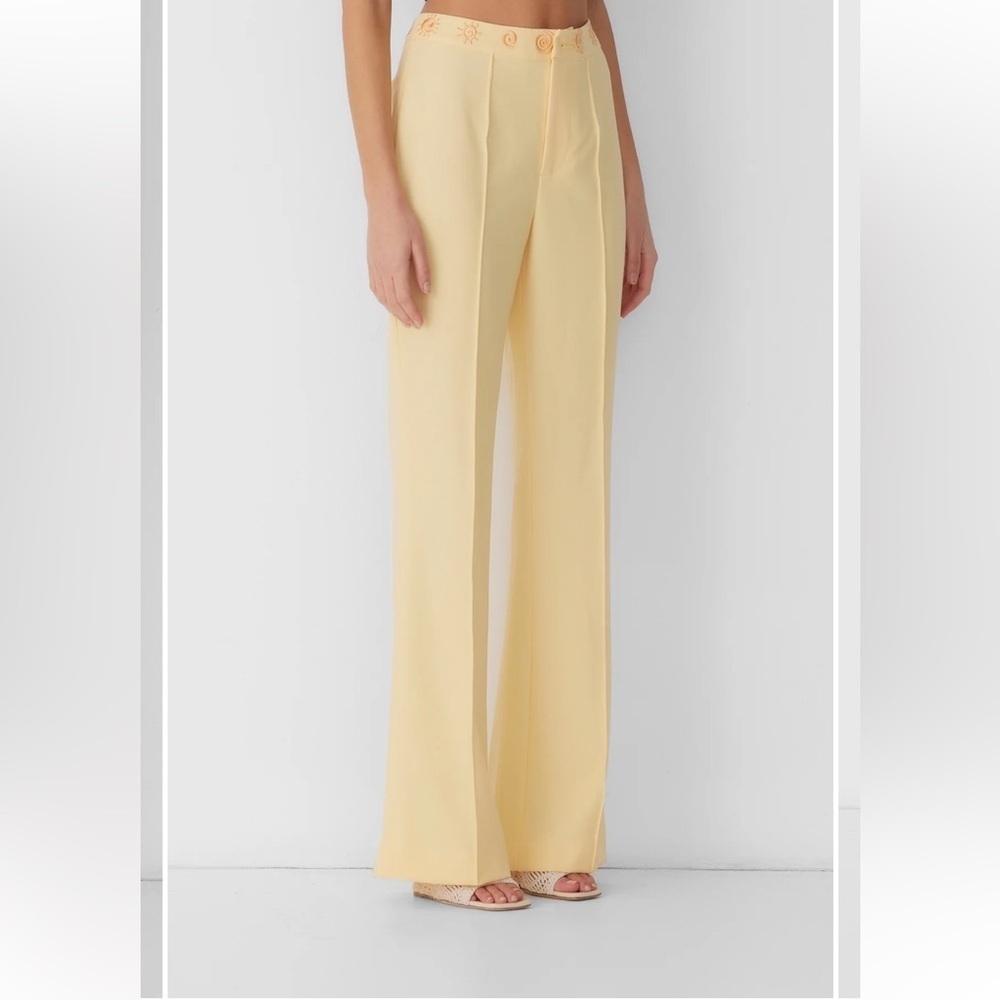 NWT The Wolf Gang Irida Bootcut Pants in Butter Yellow - Size XS - Picture 3 of 9